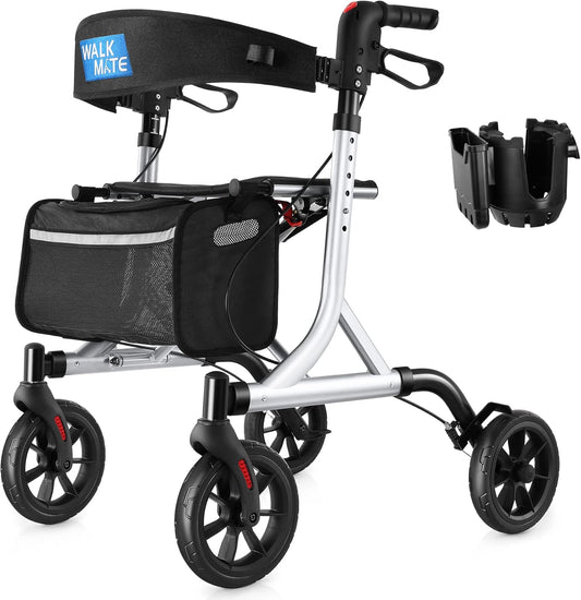 Rollator Walker for Seniors with Cup Holder and Height Adjustment