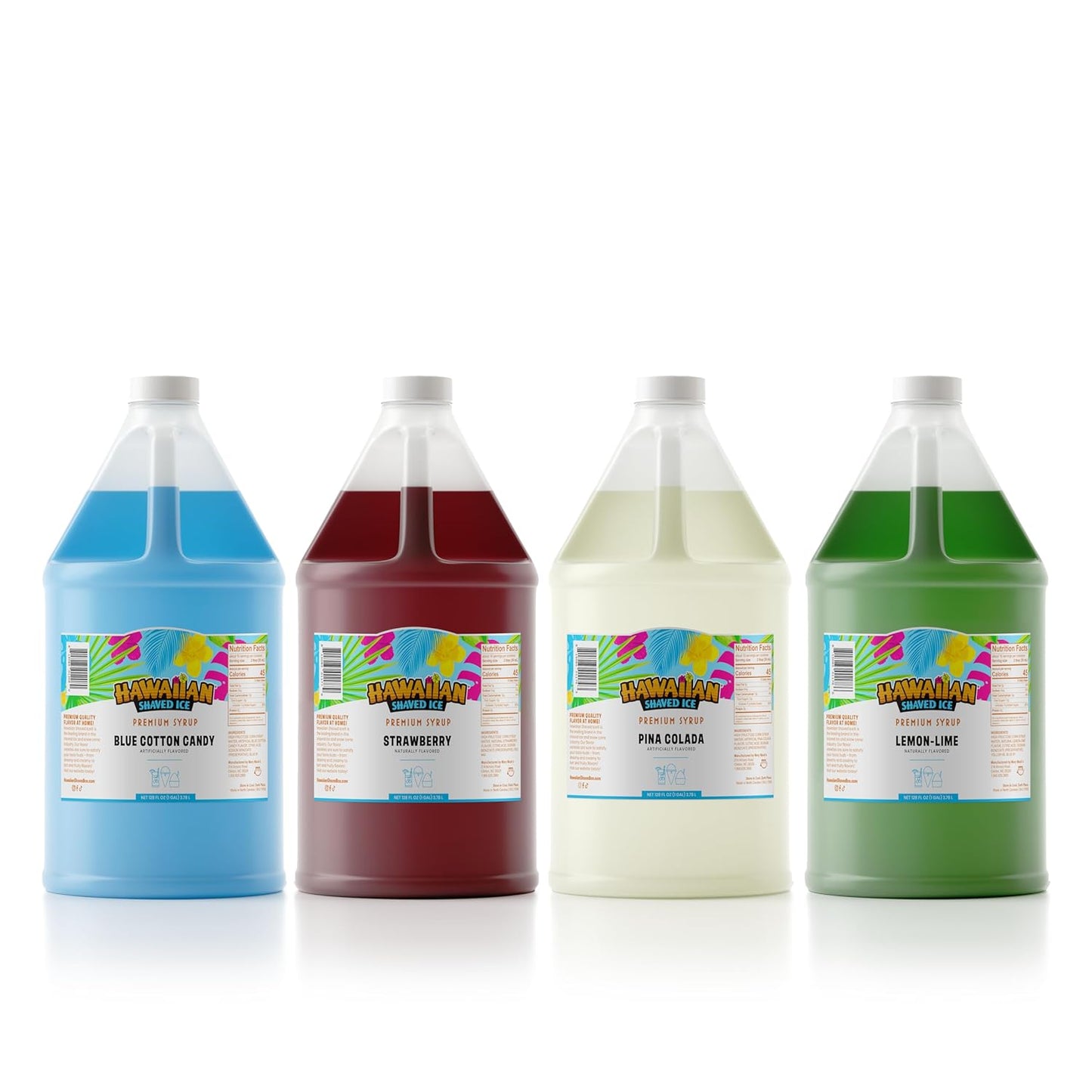 Hawaiian Shaved Ice Syrup Gallon 4-pack for Delicious Treats