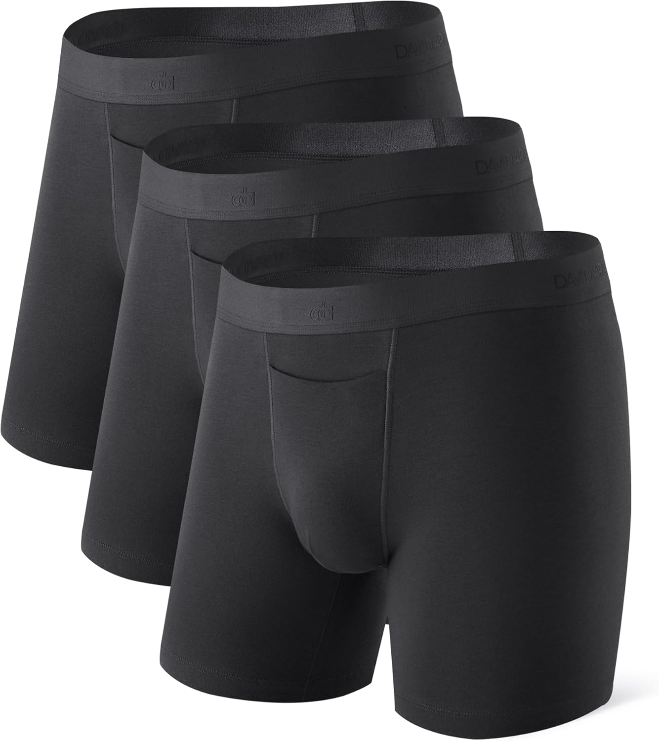 DAVID ARCHY Mens Cotton Boxer Briefs with Pouch for Comfort