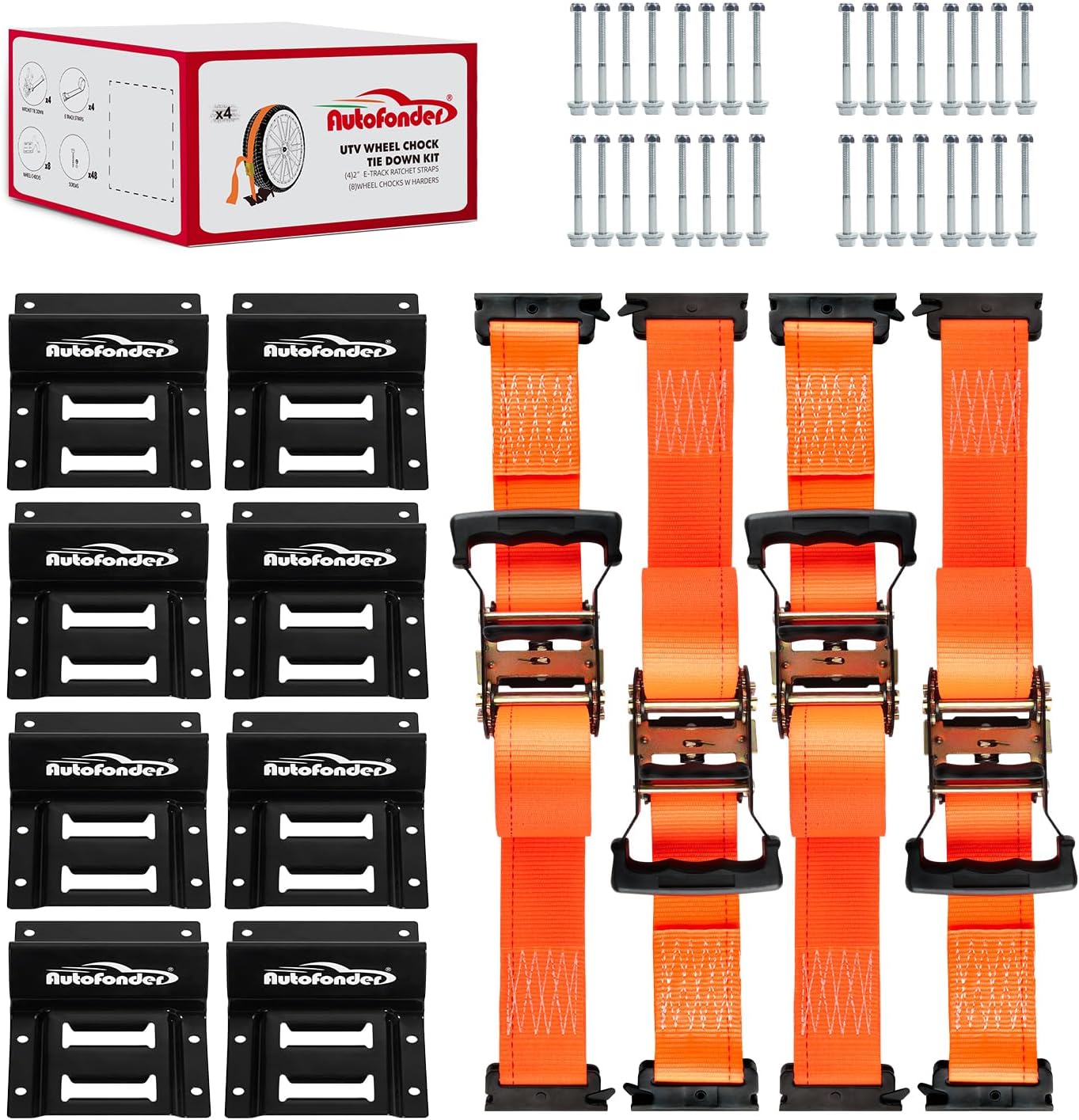 Heavy Duty Wheel Chock Tie Down Kit for Secure Vehicle Transport