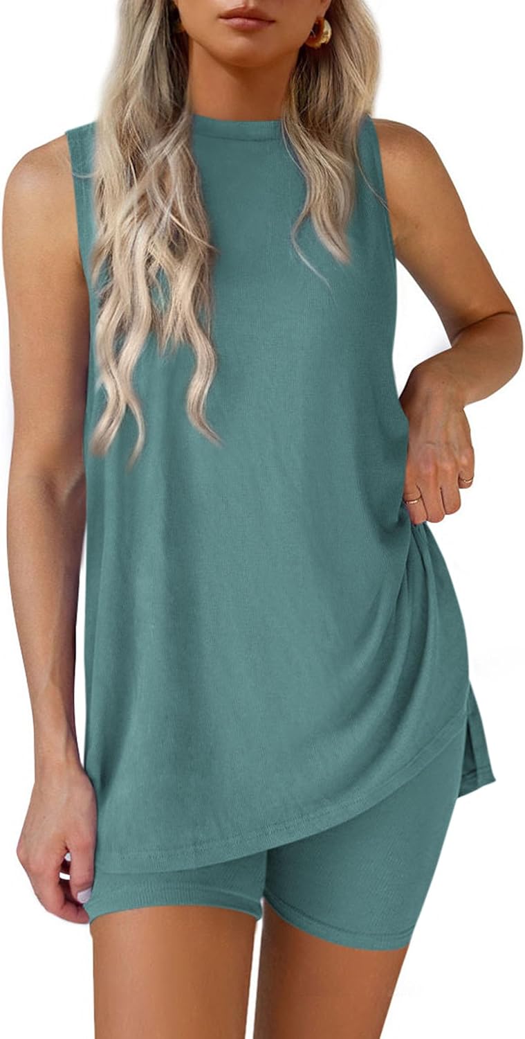 PRETTYGARDEN 2 Piece Sets for Women Summer Lounge Shorts Set