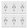 TOPGREENER USB Outlet 3-Port Type C 3.6A 18W - In-Wall Charging Outlet