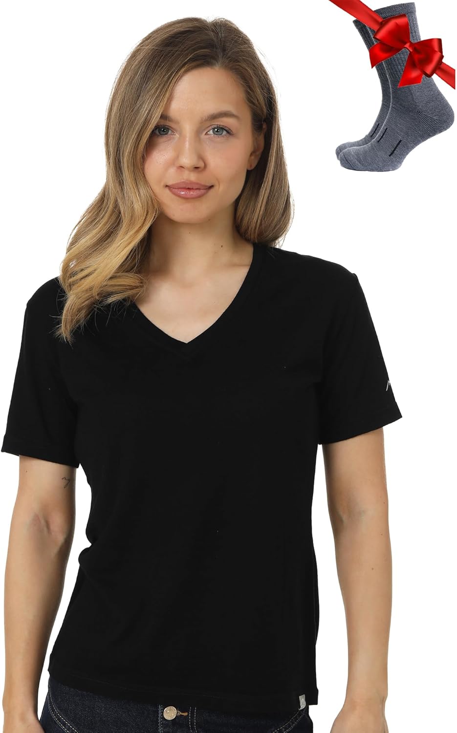 Merino Wool T Shirt Women - Soft, Moisture-Wicking Tee & Socks