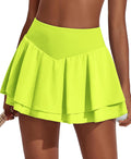 Pleated Tennis Skirt Double Ruffle Skort - Tummy Control & 3 Pockets 2