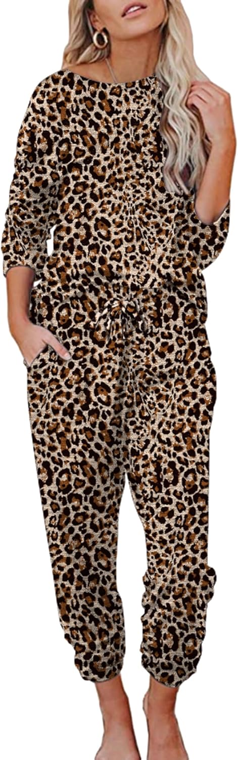 Ekouaer Womens Pajamas Set Long Sleeve Soft Lounge Set Joggers