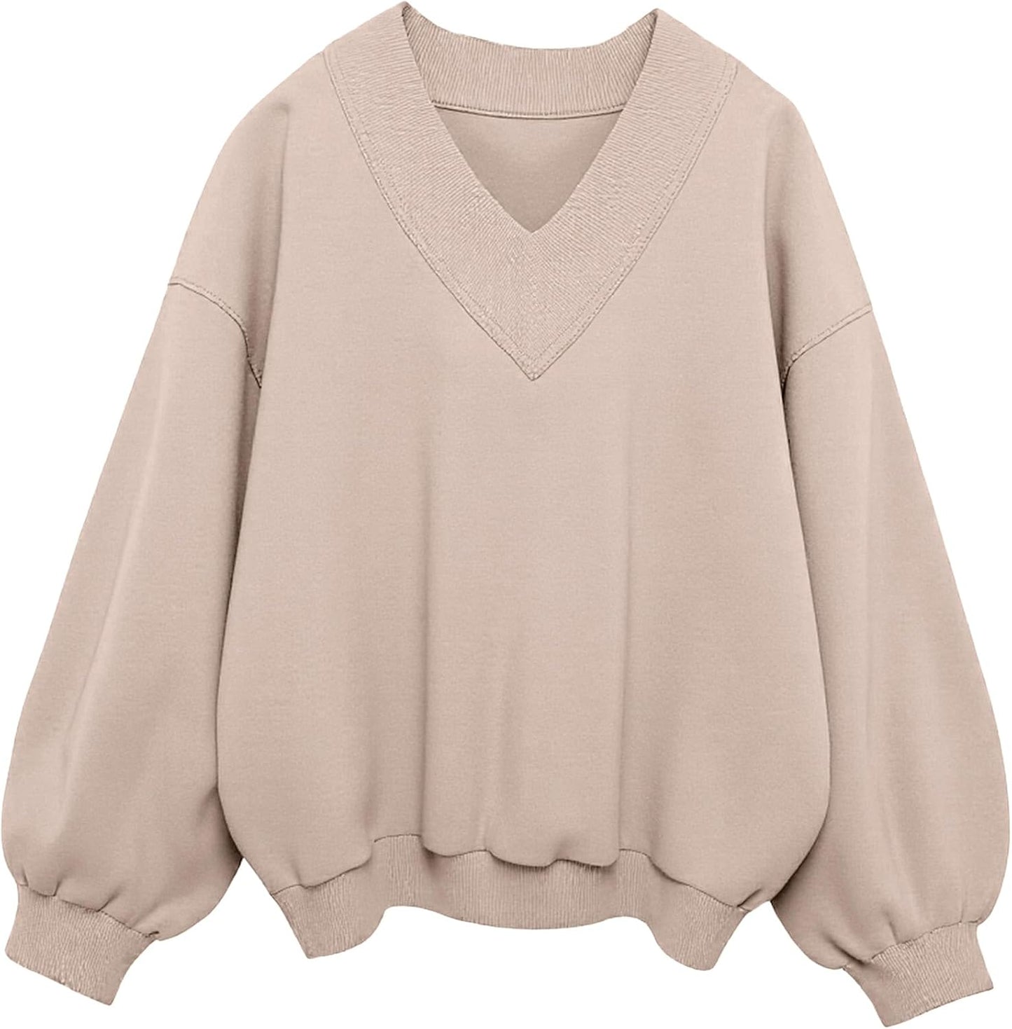 Hilinker Womens V Neck Oversized Sweatshirts for Casual Style