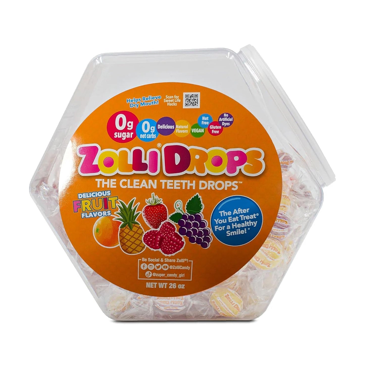 Zollipops Fruit Vegan KETero Sugar-Free Lollipops for Kids
