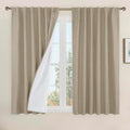 Linen Full Blackout Window Curtains 52 x 54 in Pair - Taupe