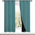 Sea Teal Full Shade Curtain Panels - 100% Blackout, Pair