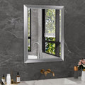 24x32 in Bathroom Mirror Silver Framed - Brushed Nickel Elegance