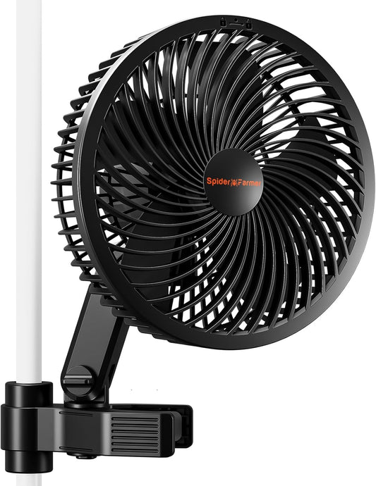 Spider Farmer 6 Oscillating Clip Fan: Quiet & Powerful Airflow