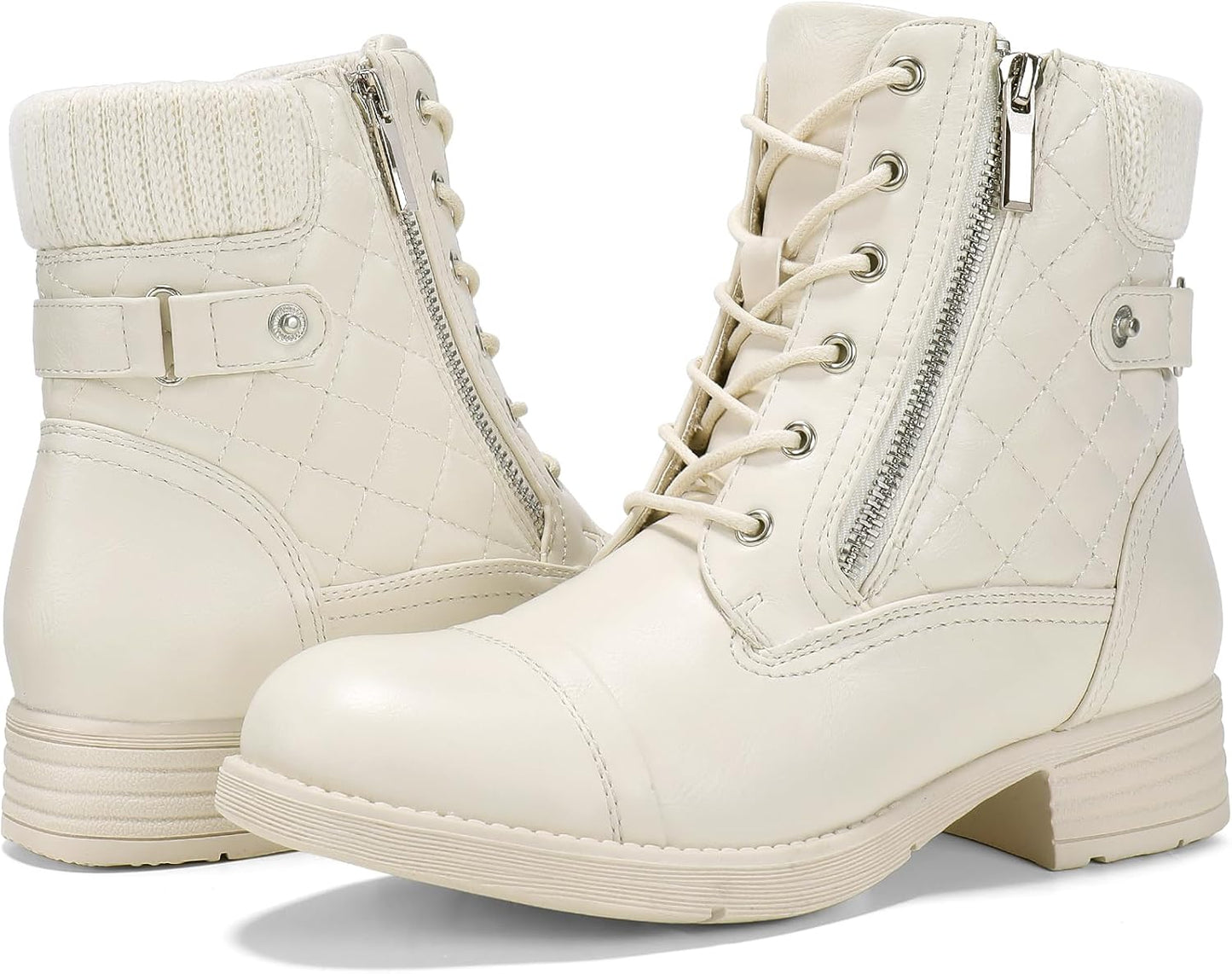 STQ Women's Combat Boots Lace Up Ankle Booties for All Occasions