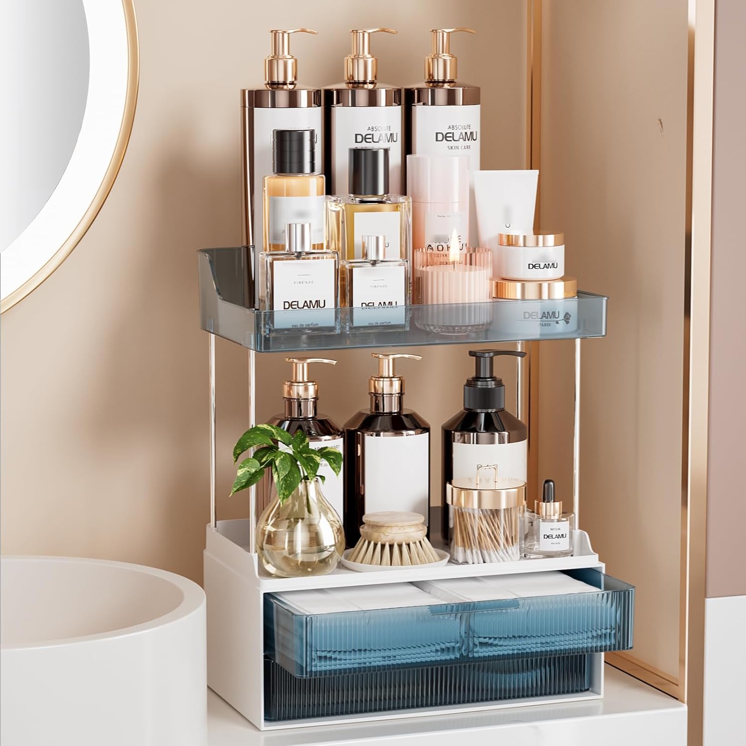 Delamu Bathroom Organizers and Storage for Makeup and More