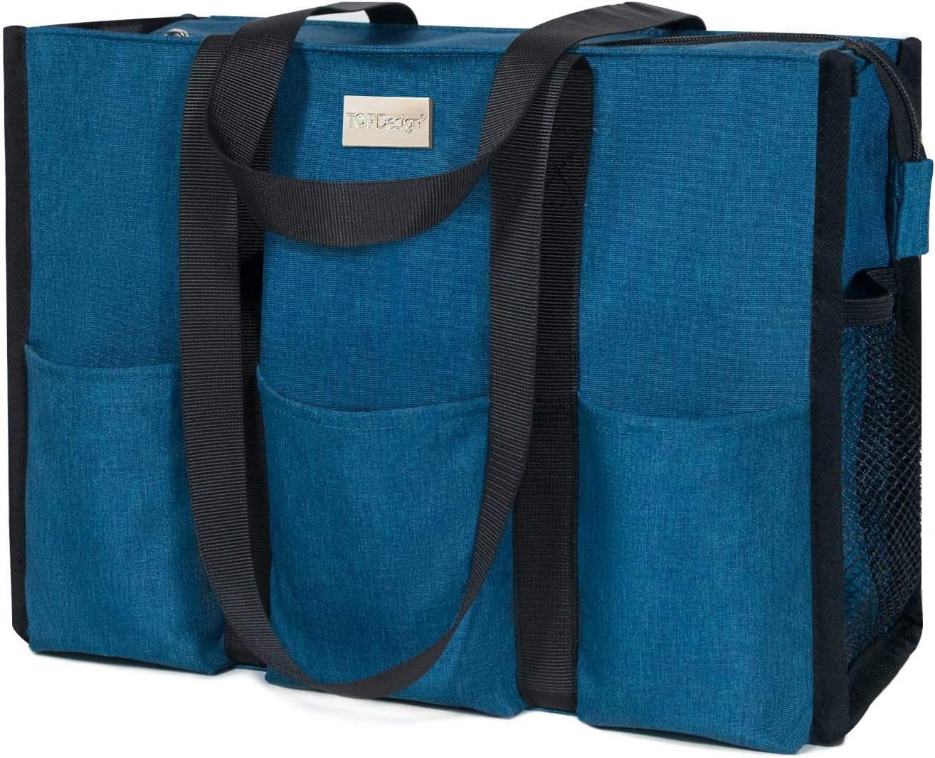 Utility Water Resistant Tote Bag with 13 Pockets for Women