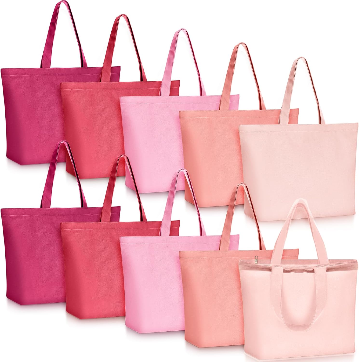 Epakh Canvas Tote Bag with Zipper - Large Blank Grocery Bags