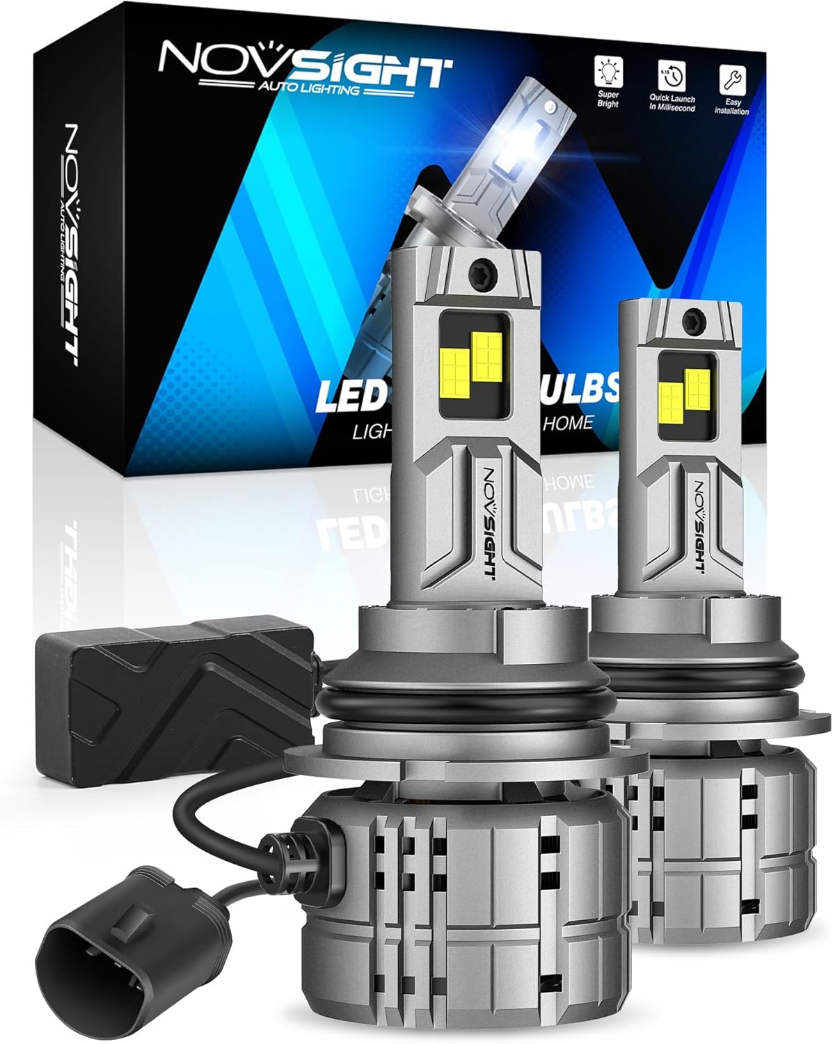 NOVSIGHT 9007 Fog Bulbs 88000LM for Ultimate Road Safety