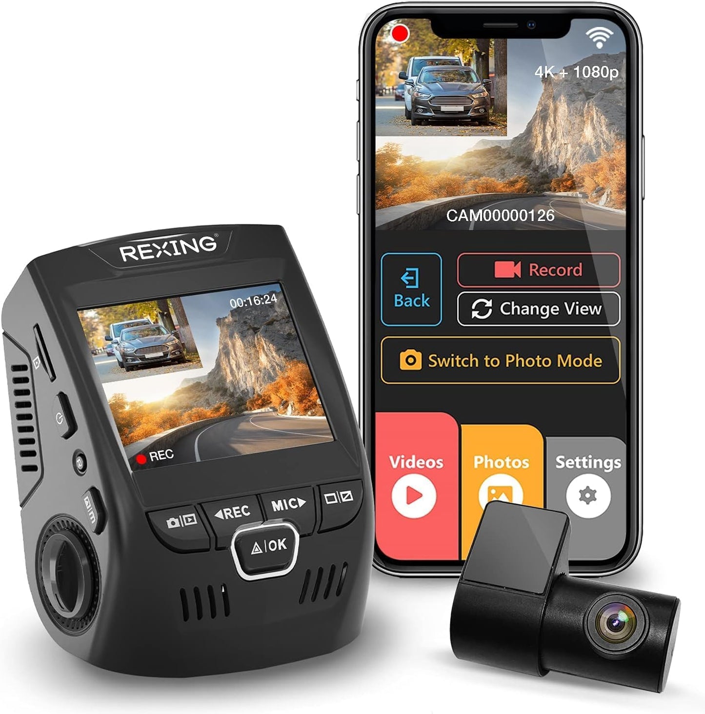 RexingUSA Dual Channel Dash Cam: 4K Clarity