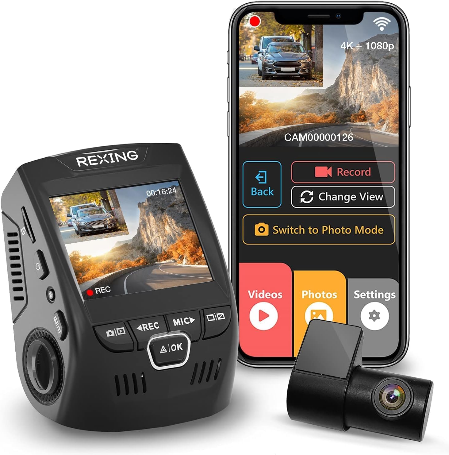 RexingUSA Dual Channel Dash Cam: 4K Clarity