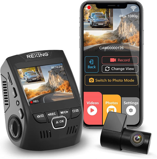 RexingUSA Dual Channel Dash Cam: 4K Clarity