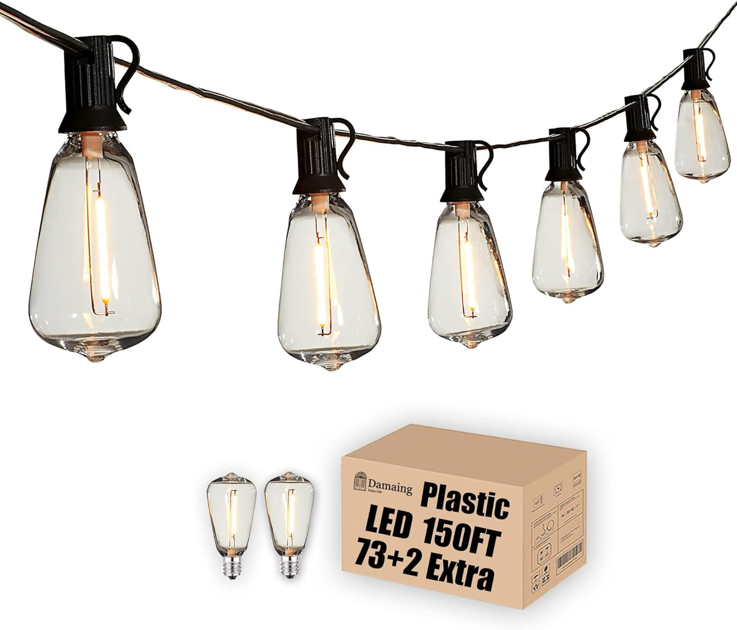 DAMAING Outdoor String Lights 150 FT for Patio and Garden