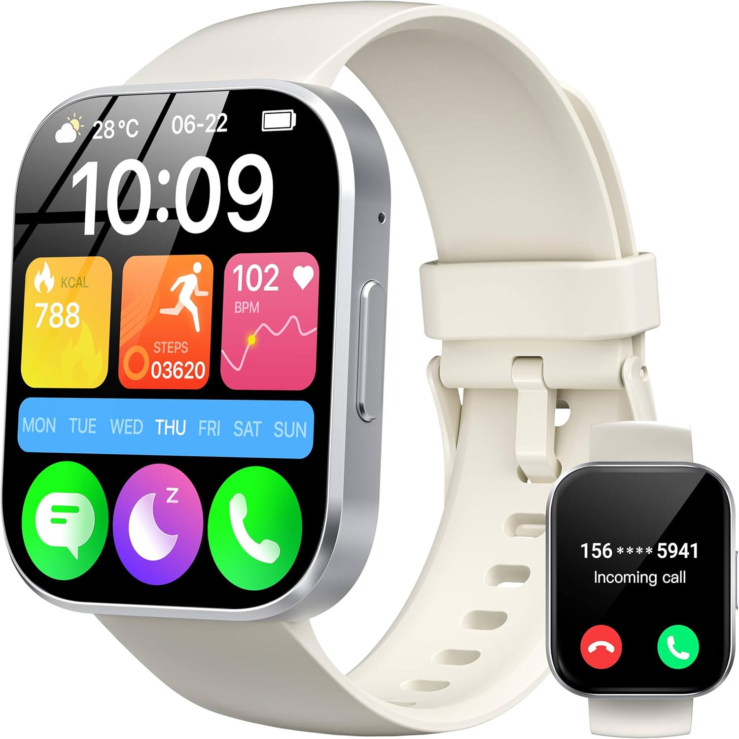OUKITEL Smartwatch: Answer Calls, 1.91 HD Display, Fitness Tracker