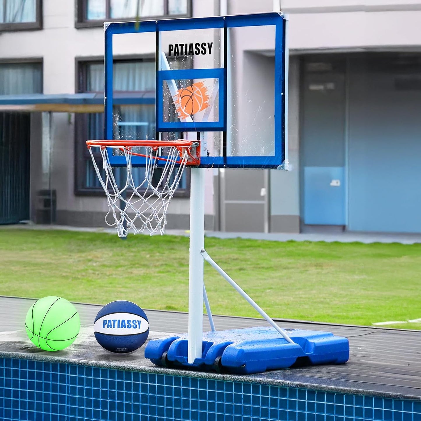 Pool Basketball Hoop with LED Lights for Nighttime Fun