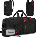 45L Gym Bag for Men & Women - Black Travel Duffel with Shoe