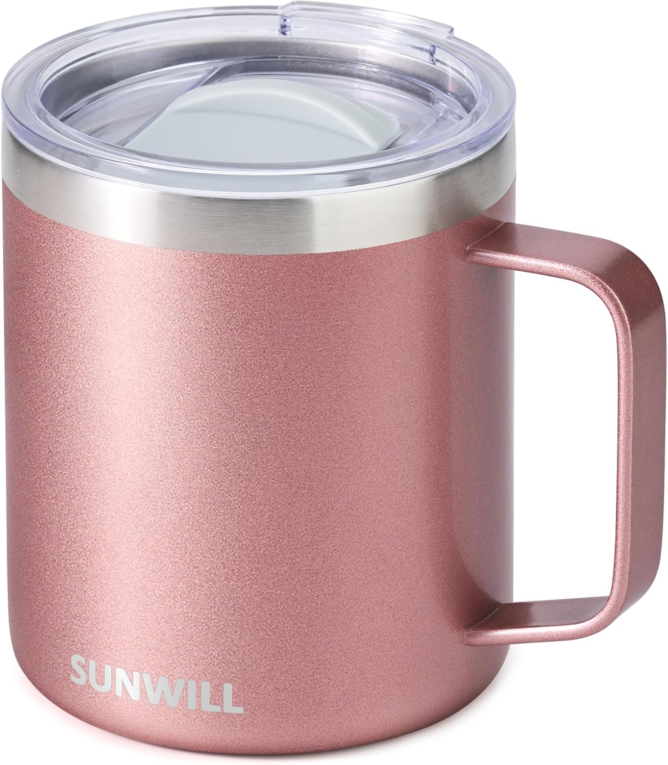 SUNWILL Rose Gold Travel Mug - 14 oz Insulated Tumbler