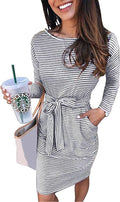 Women's Fall Bodycon Party Dress - Flattering Tie Waist Pencil