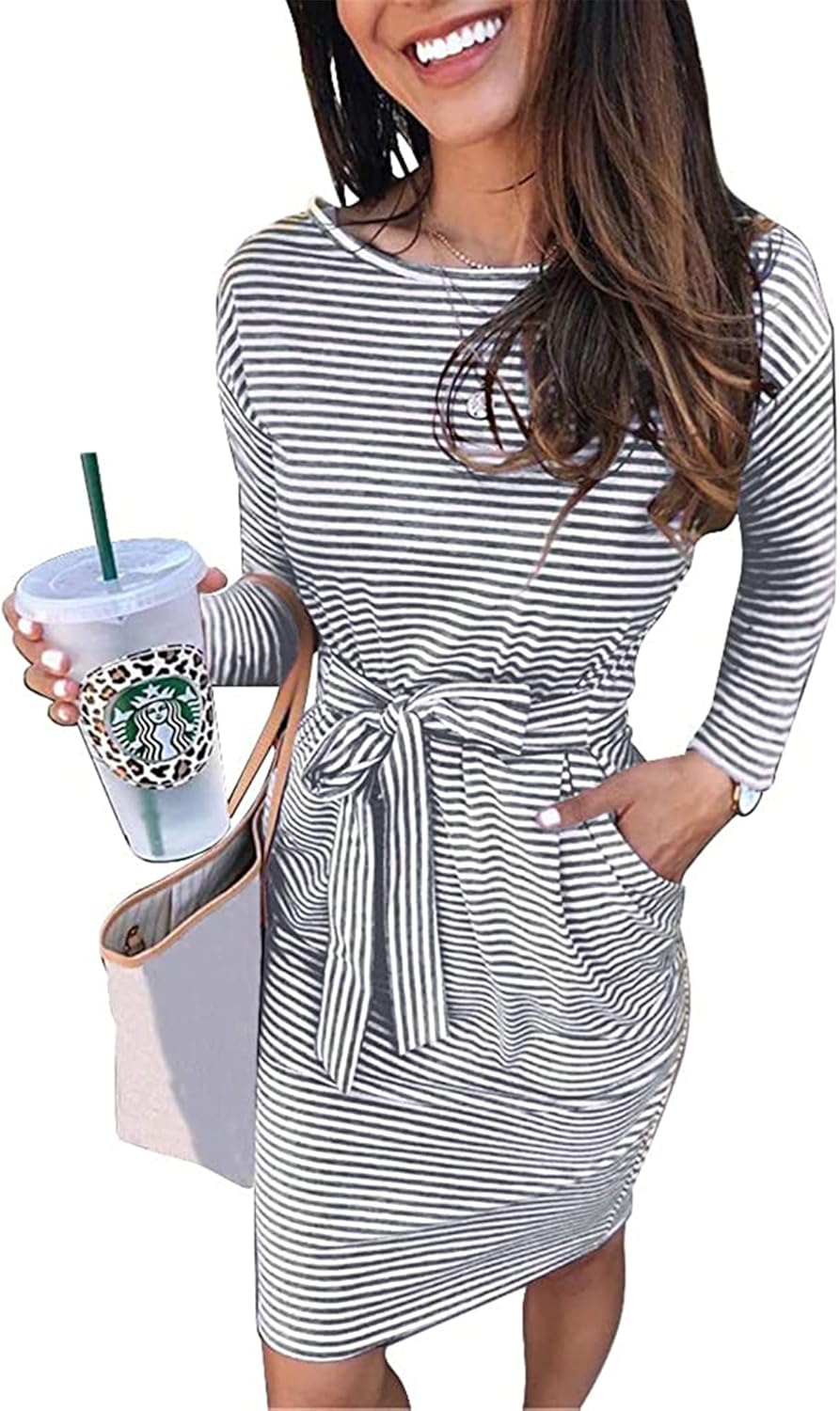 PRETTYGARDEN Women's Fall Bodycon Party Dress with Pockets