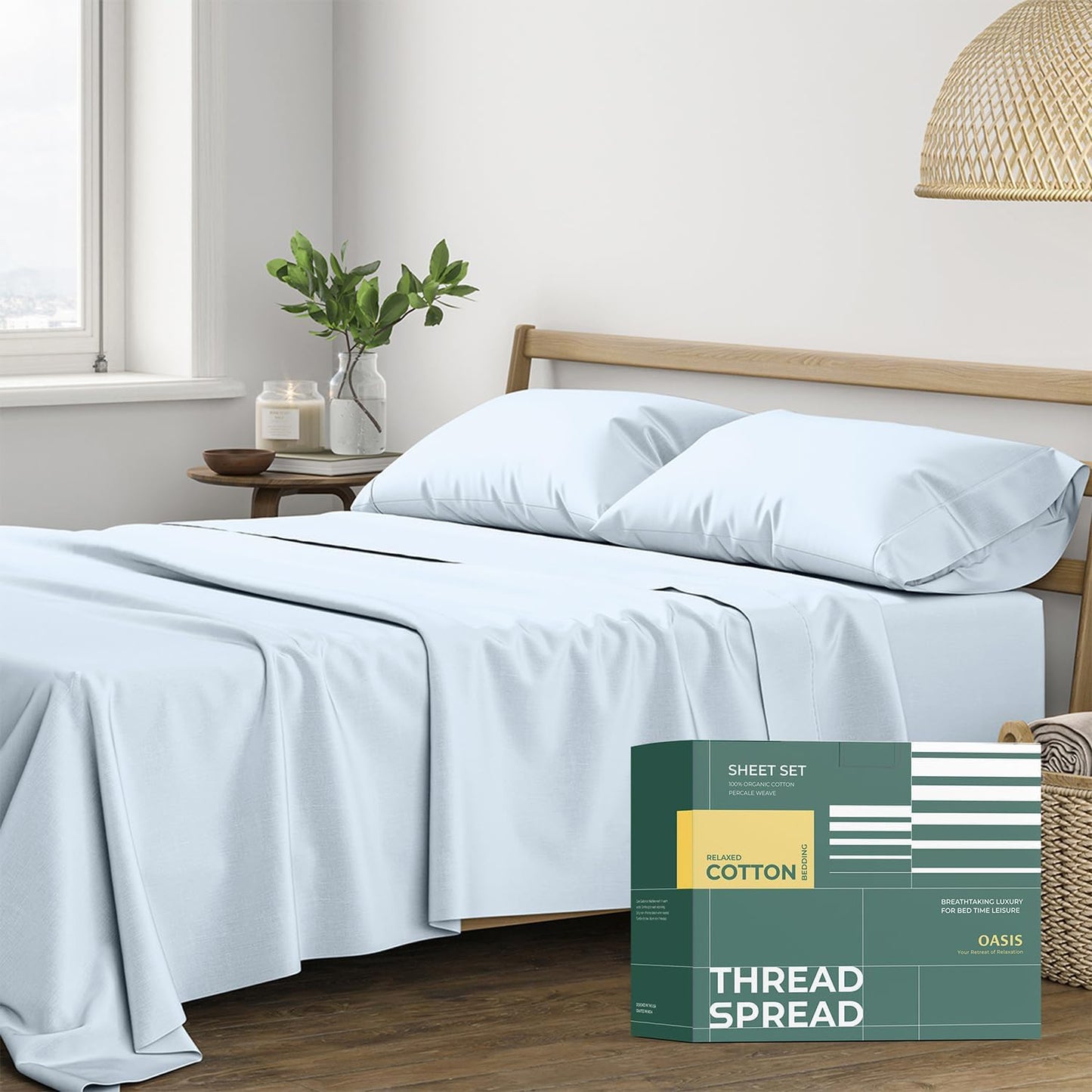 100% Organic Cotton King Size Sheets Set for Ultimate Comfort