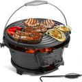 IronMaster Hibachi Grill - Cast Iron Tabletop Charcoal Grill for Two