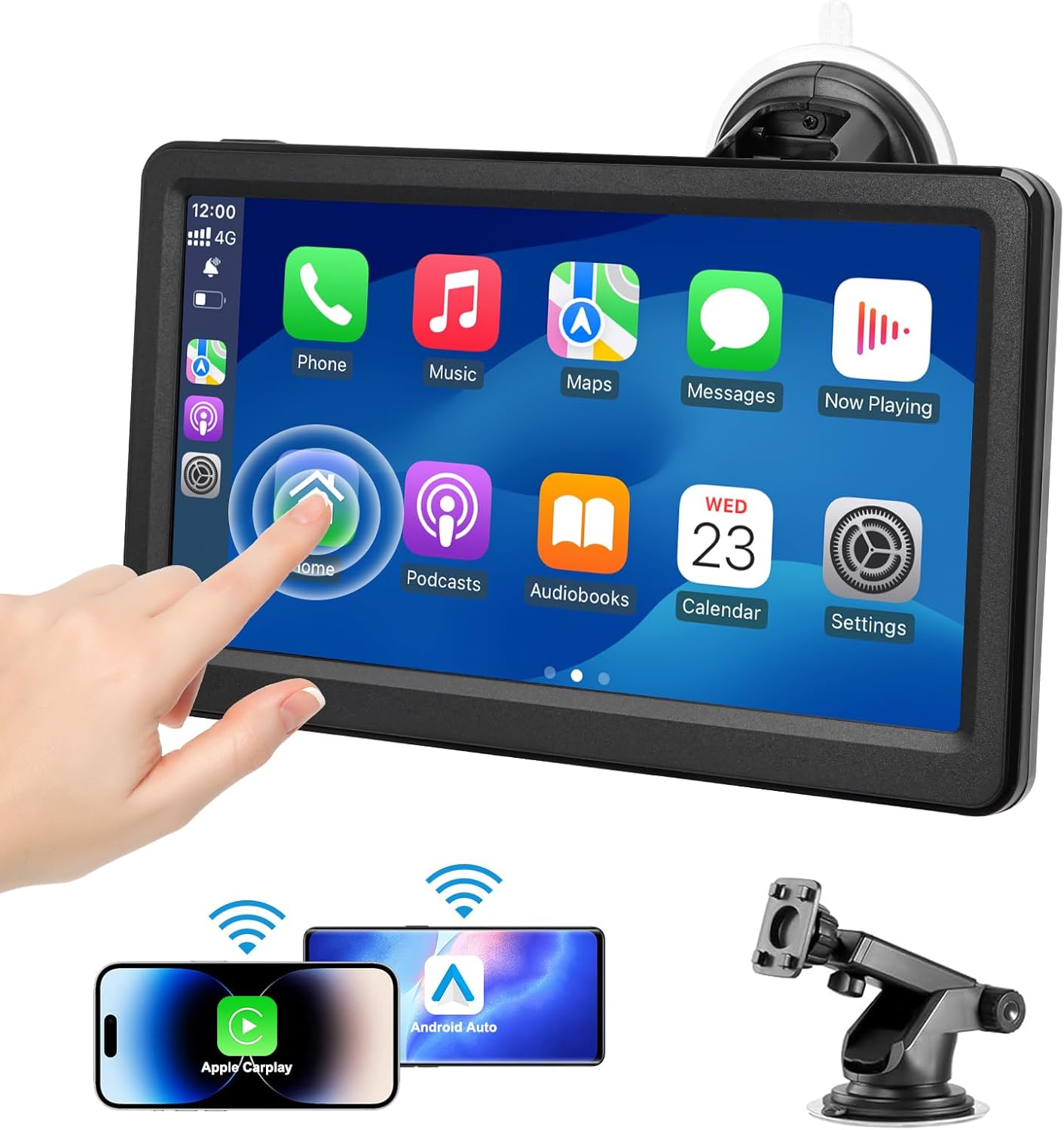 7 Wireless Carplay Screen - HD Touch, Voice Control