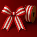 USA Made 1-1/2ft Red White Silver Holiday Grosgrain Ribbon - 100 yd