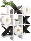 Tic Tac Toe Toilet Paper Holder for Bathroom Decor - Fun Storage