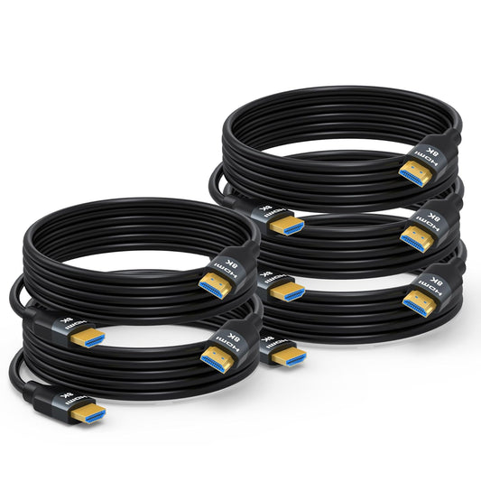 8K HDMI 2.1 Cables 10FT 5-Pack for Gaming and Streaming