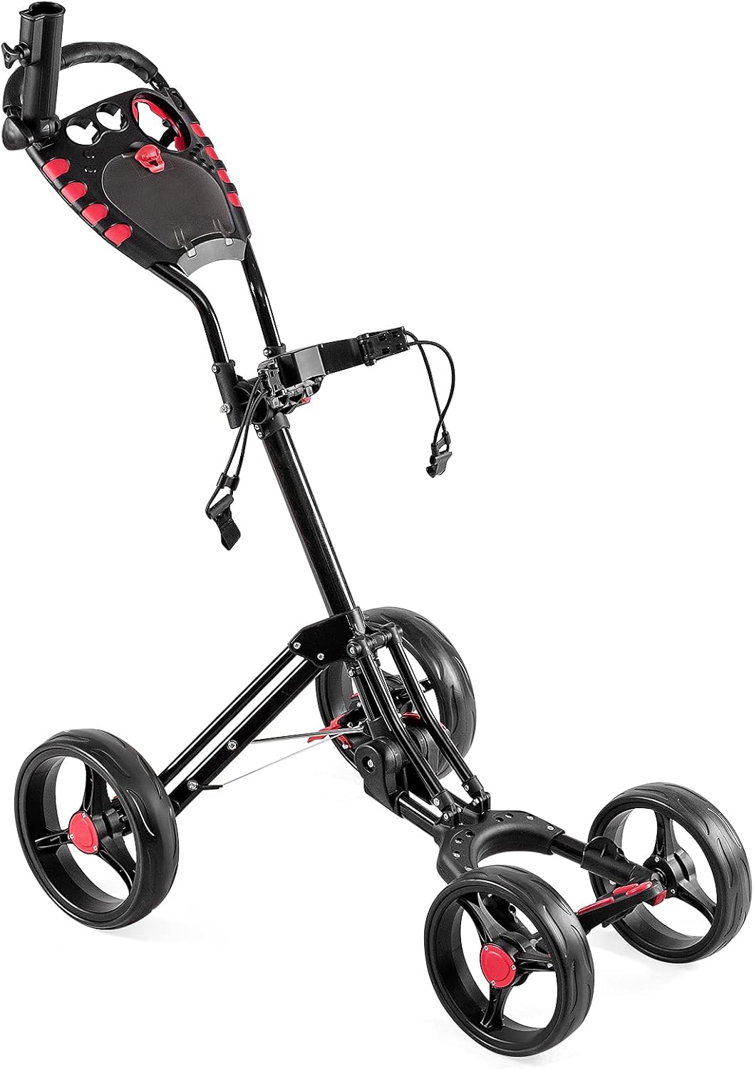 GYMAX 4-Wheel Golf Push Cart - Lightweight & Convenient