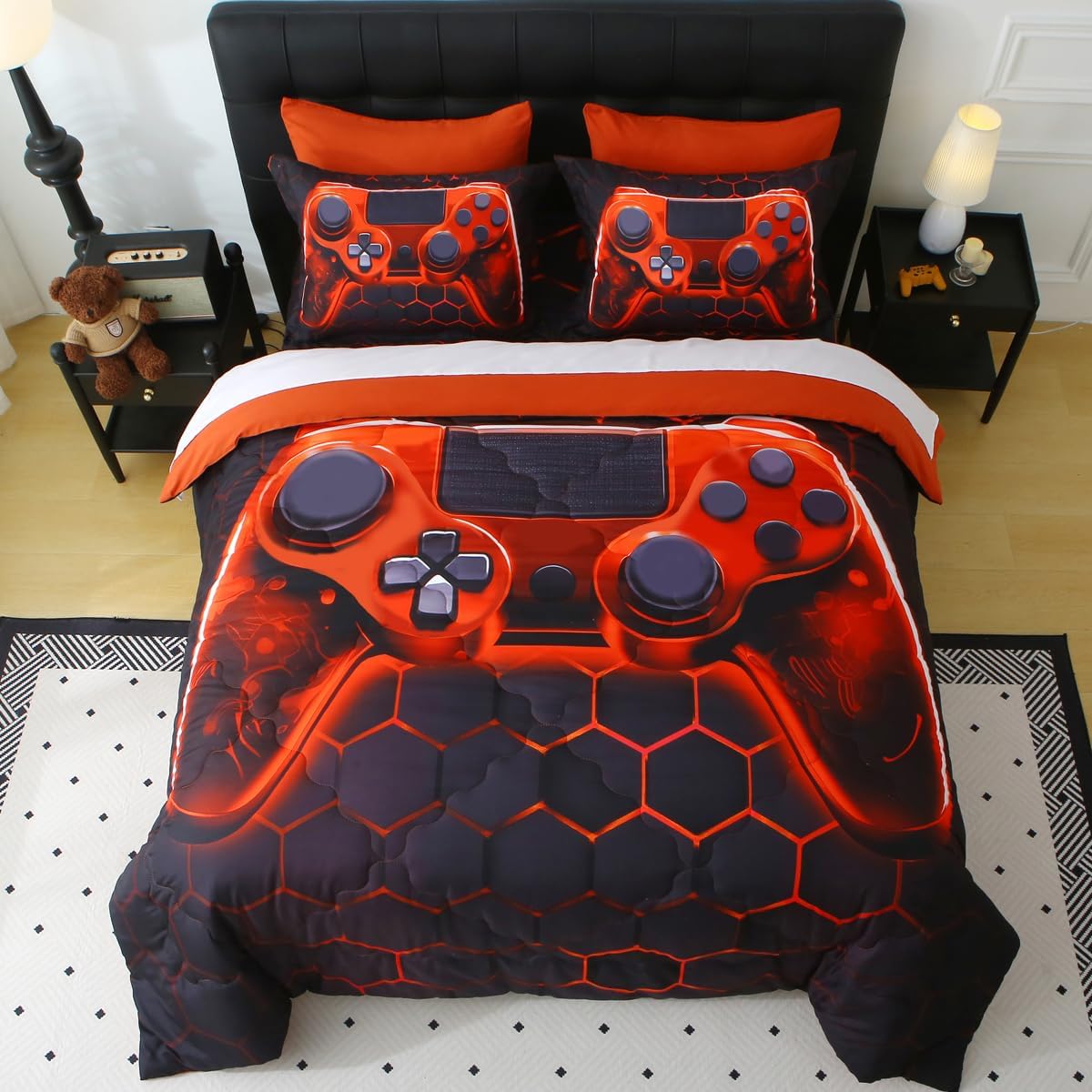 Wajade Game Console Comforter Set for Boys - 7 Piece Bedding