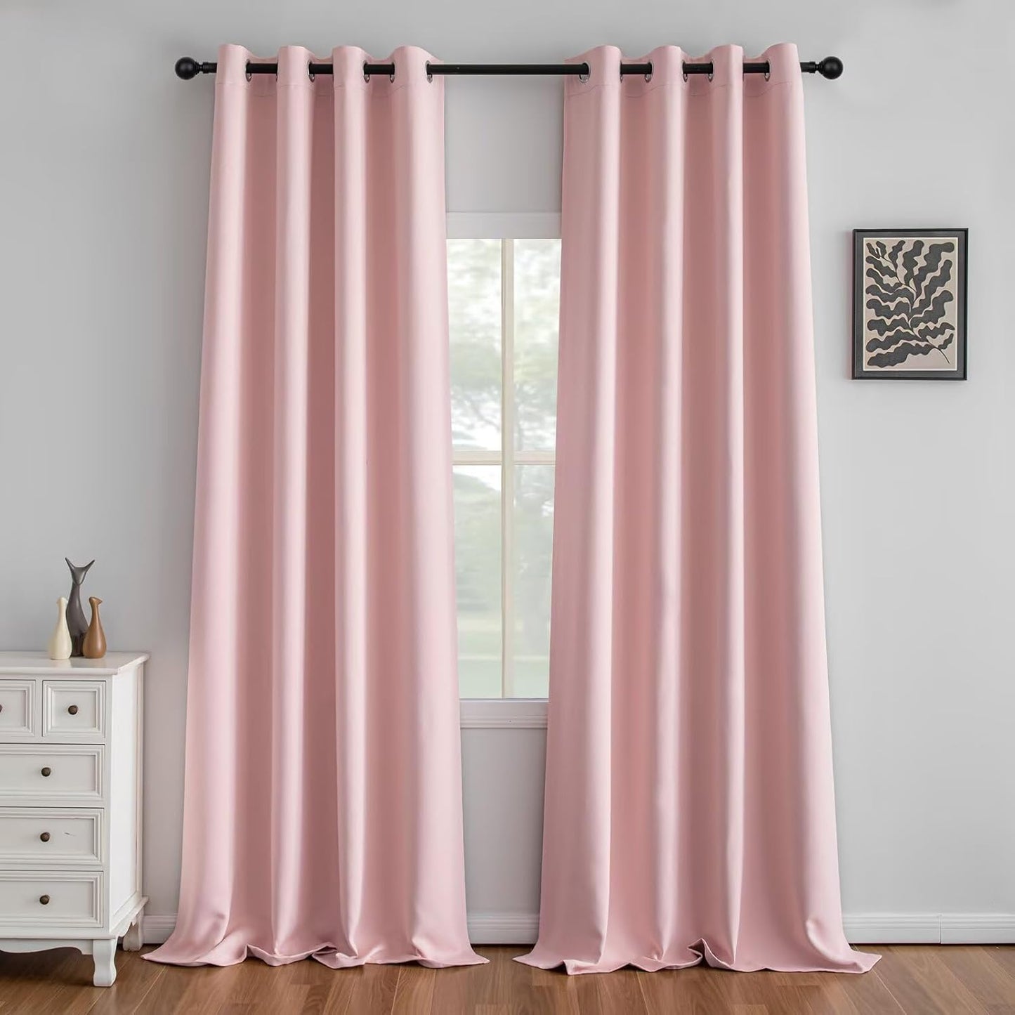 Blush Pink Curtains 108 Inch Length for Living Room and Bedroom