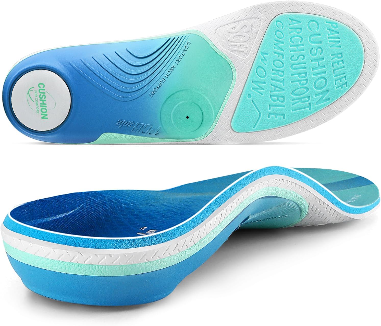 PCSsole Plantar Fasciitis Insoles for Heavy Duty Arch Support