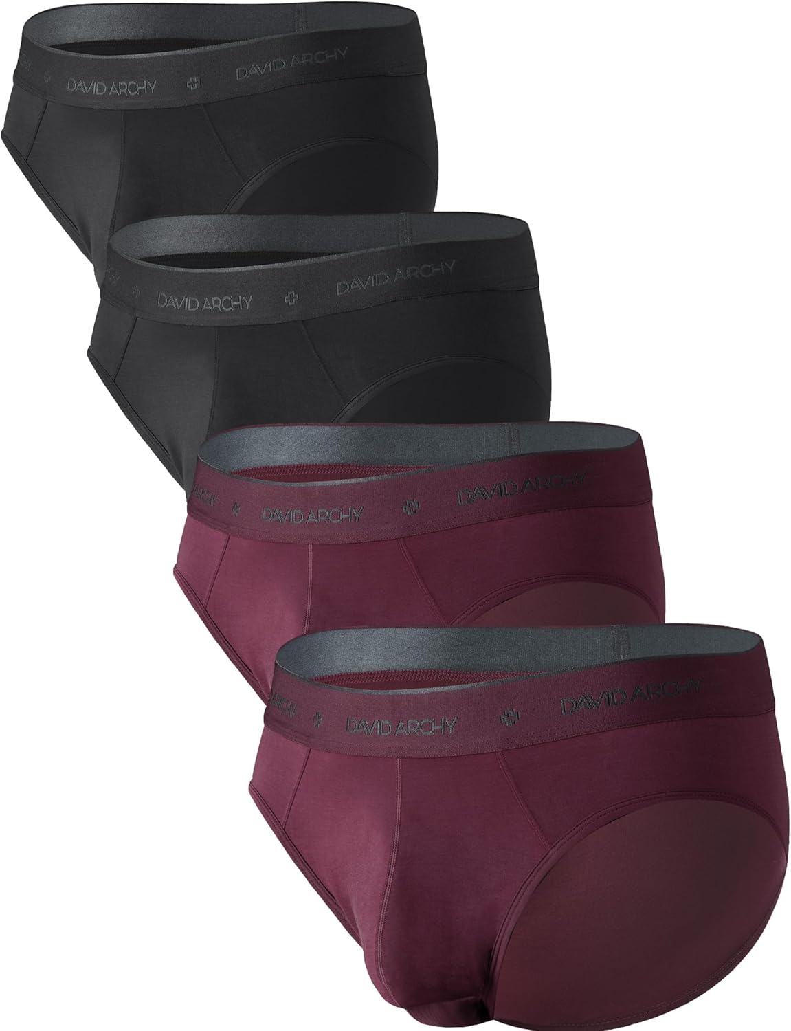 DAVID ARCHY Men's Briefs Micro Modal Dual Pouch Underwear