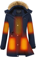 Graphene Women Heated Parka Jacket with 18400 mAh Battery Pack