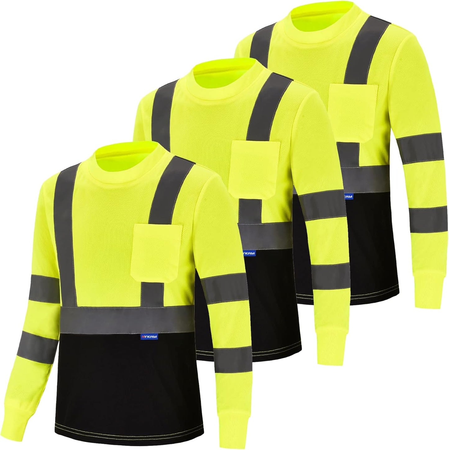 AYKRM High Visibility Reflective Long Sleeve Safety T Shirt