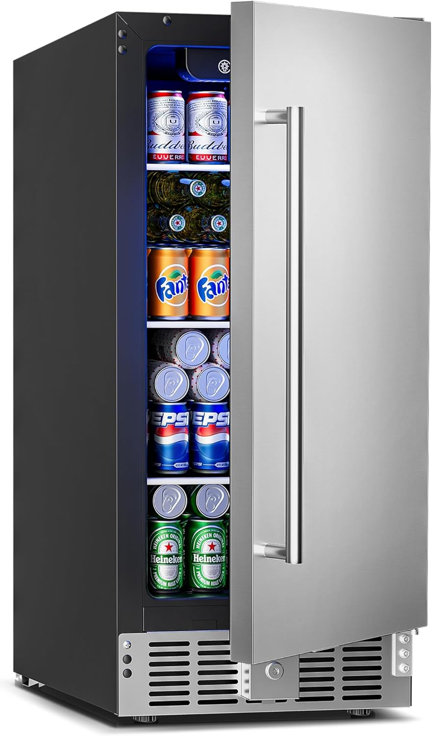 15 Inch Undercounter Beverage Refrigerator for Beer Wine Soda