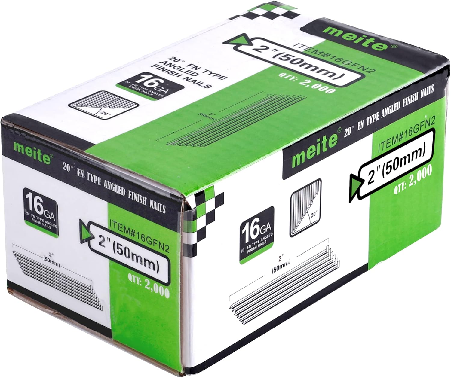 meite 16 Gauge 20 Degree Angled Finish Nails for Projects