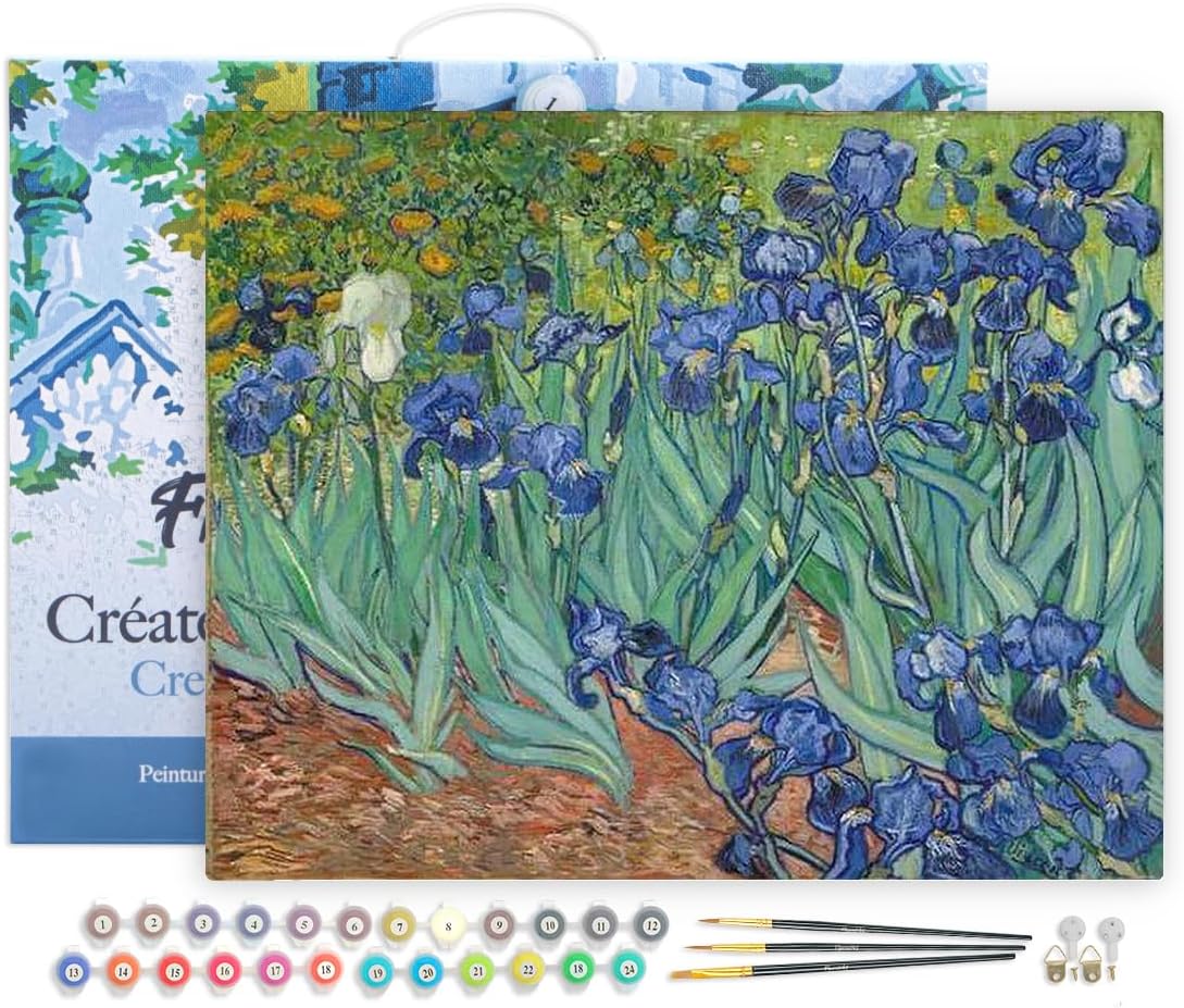 Figured'Art Paint by Numbers Kit for Adults - Van Gogh Iris