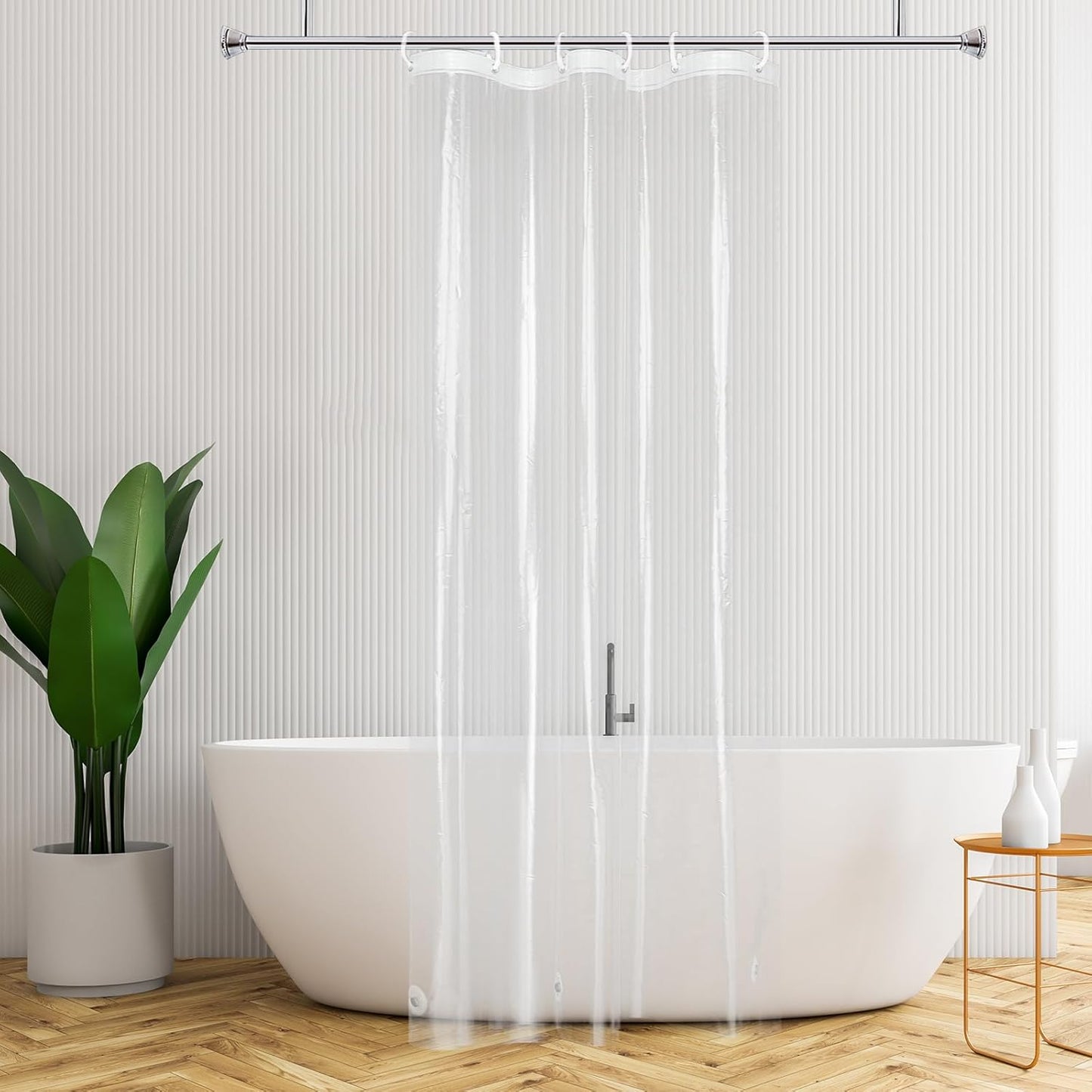 36x72 Stall Shower Liner, Rustproof Grommets, 3 Magnets