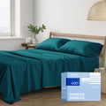 THREAD SPREAD 100% Cotton Queen Sheets 4 PC Set - Cooling Sateen
