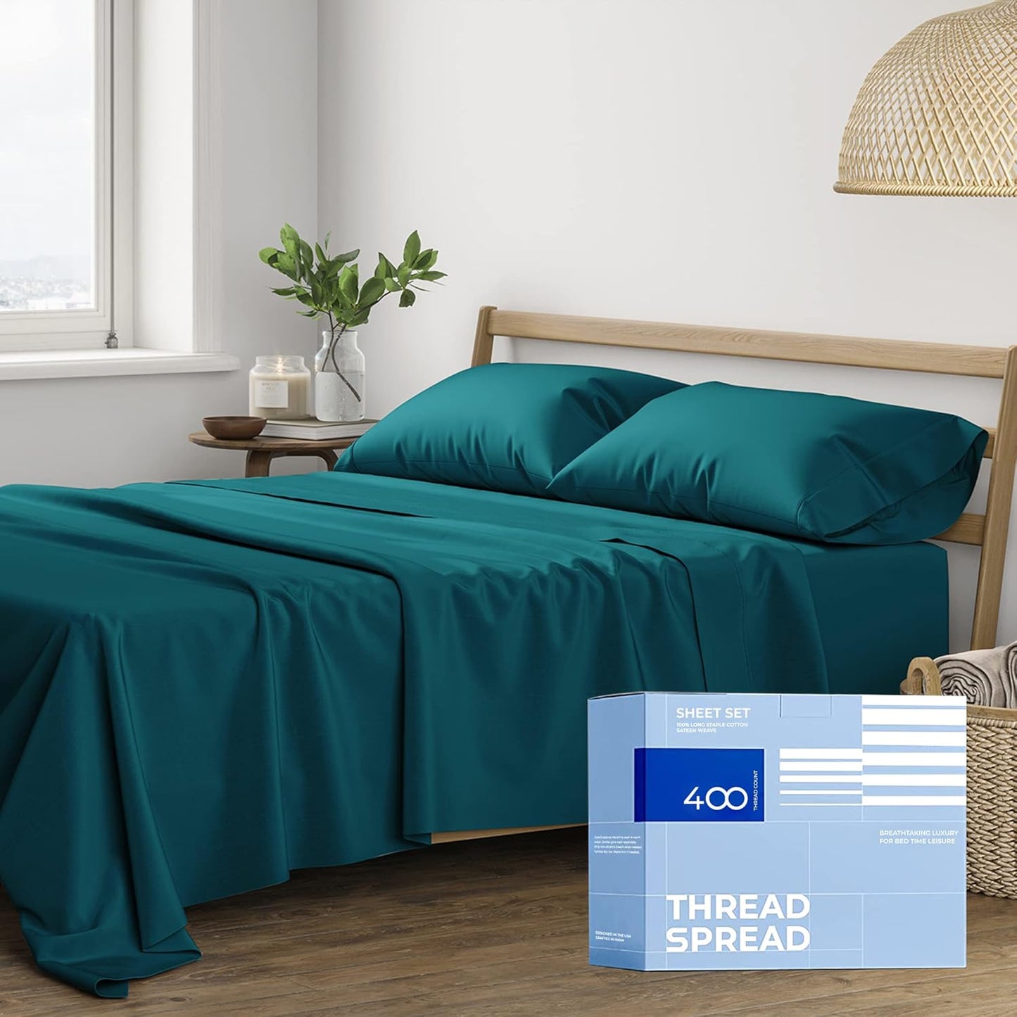 100% Cotton Queen Bed Sheets Set - Ultra Soft & Breathable