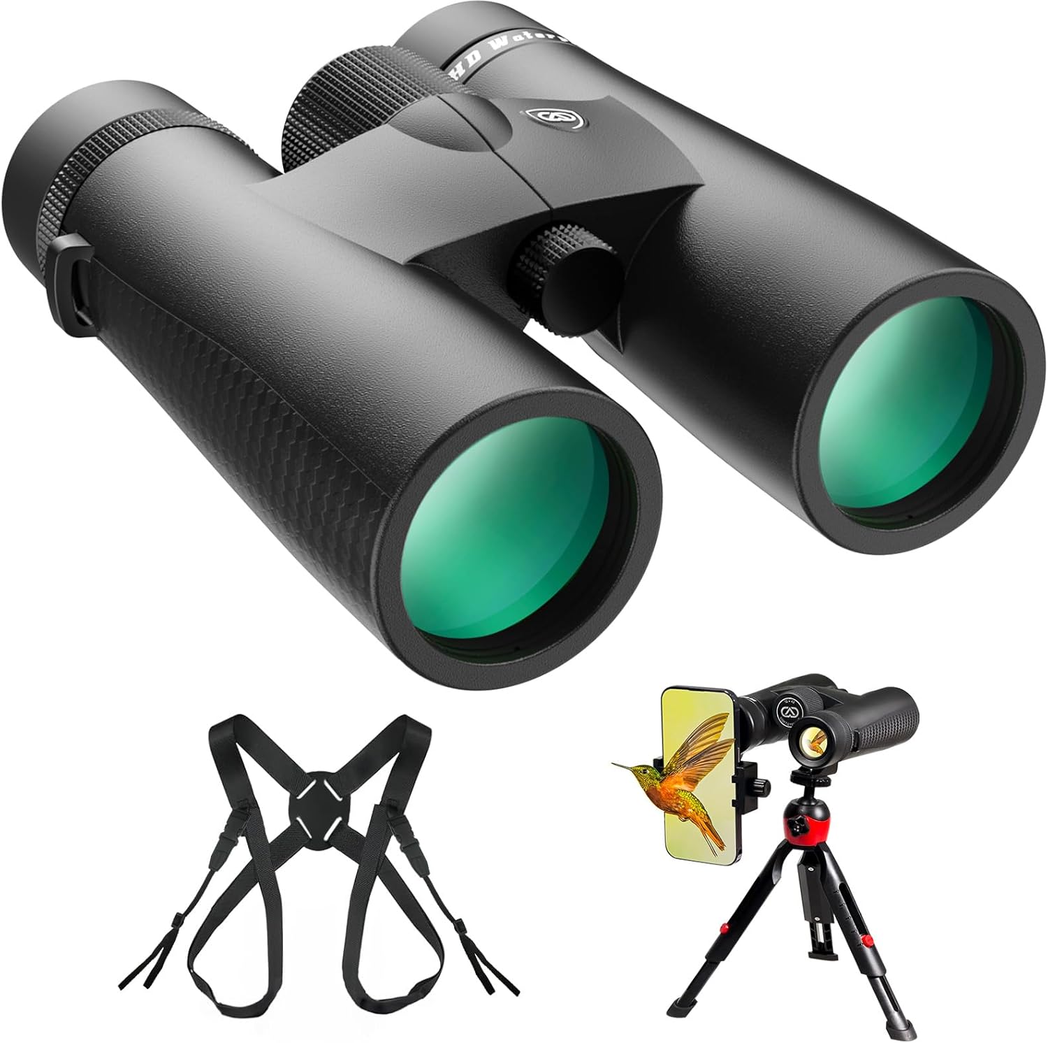 15X45 HD Binoculars for Adults with Harness and Tripod